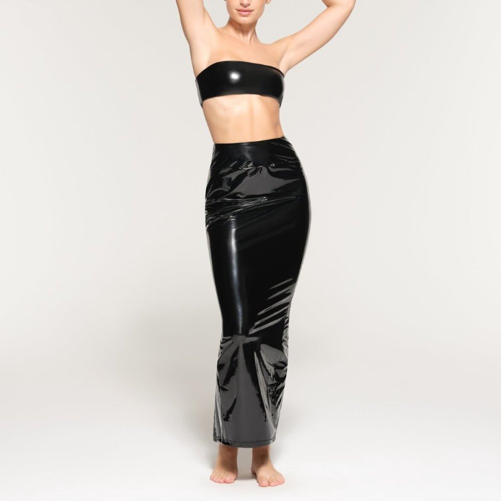 NEVER WORN SKIMS Faux Patent Leather Tube Skirt | M